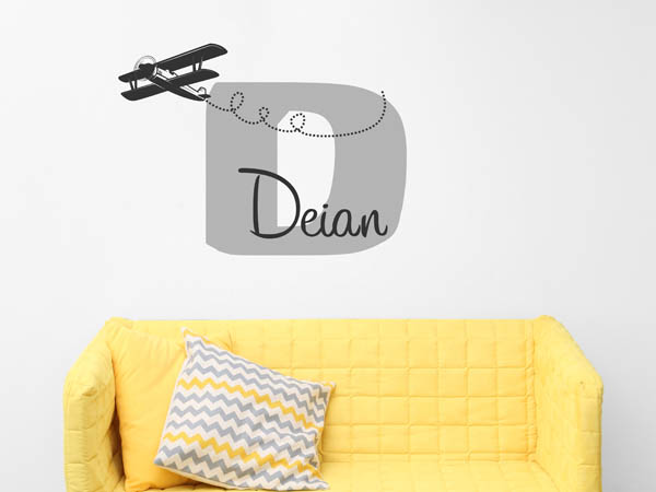 Wandtattoo Deian mit Flugzeug