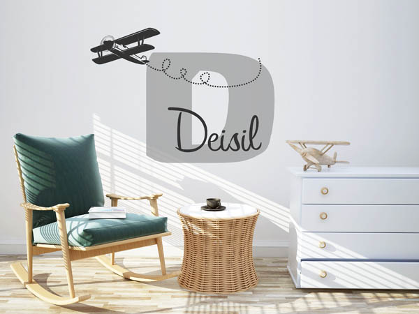 Wandtattoo Deisil mit Flugzeug