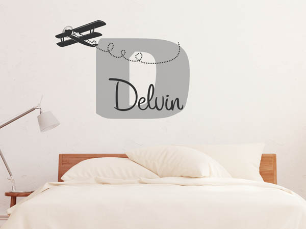 Wandtattoo Delvin mit Flugzeug