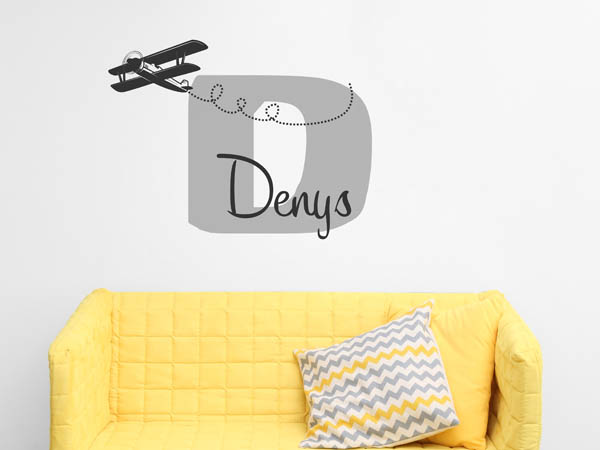 Wandtattoo Denys mit Flugzeug