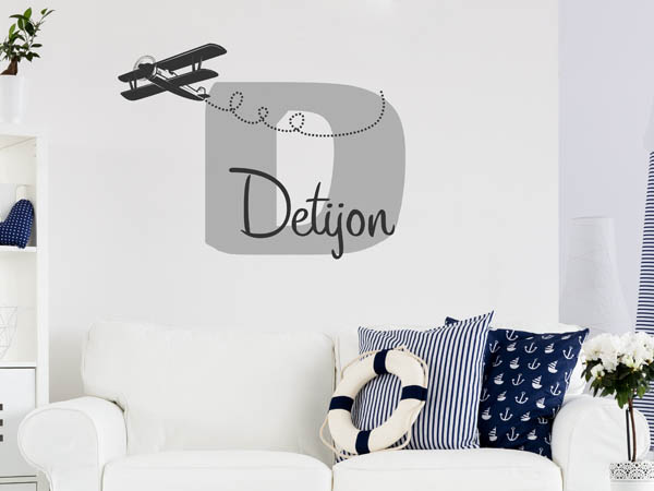 Wandtattoo Detijon mit Flugzeug