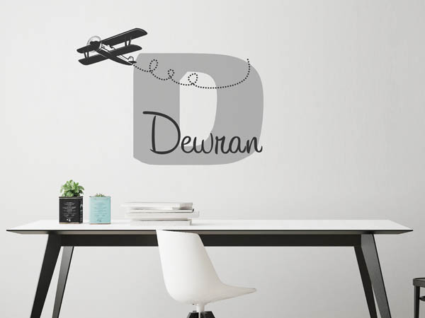 Wandtattoo Dewran mit Flugzeug