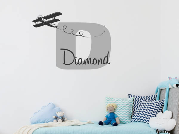 Wandtattoo Diamond mit Flugzeug