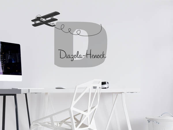Wandtattoo Diazola-Henock mit Flugzeug