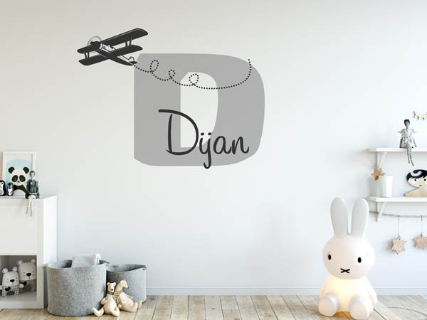 Wandtattoo Dijan mit Flugzeug