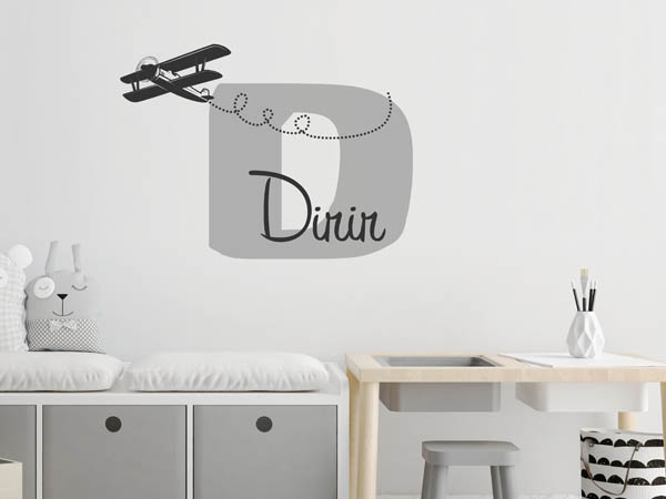 Wandtattoo Dirir mit Flugzeug