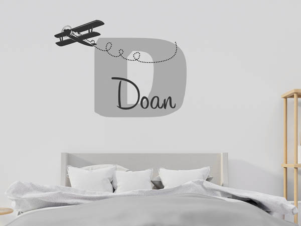 Wandtattoo Doan mit Flugzeug