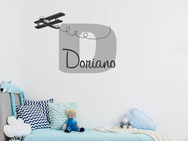 Wandtattoo Doriano mit Flugzeug