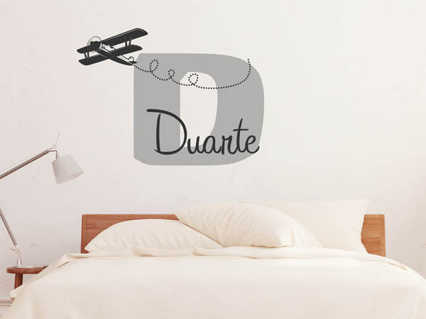 Wandtattoo Duarte mit Flugzeug