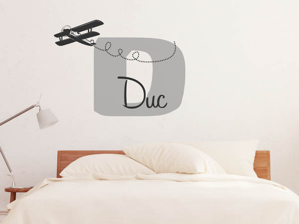 Wandtattoo Duc mit Flugzeug