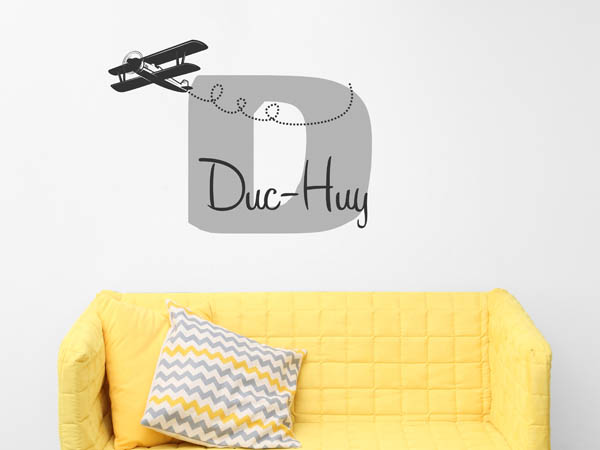 Wandtattoo Duc-Huy mit Flugzeug