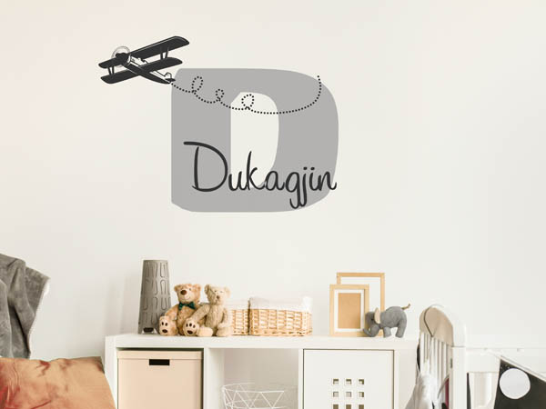 Wandtattoo Dukagjin mit Flugzeug