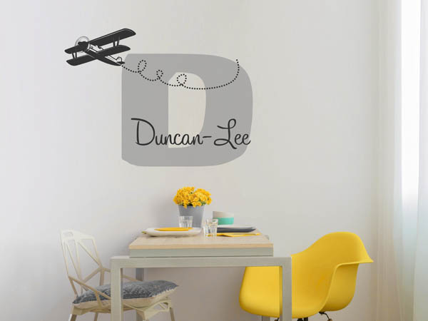 Wandtattoo Duncan-Lee mit Flugzeug