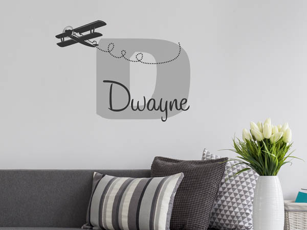 Wandtattoo Dwayne mit Flugzeug