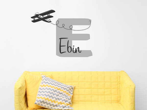 Wandtattoo Ebin mit Flugzeug