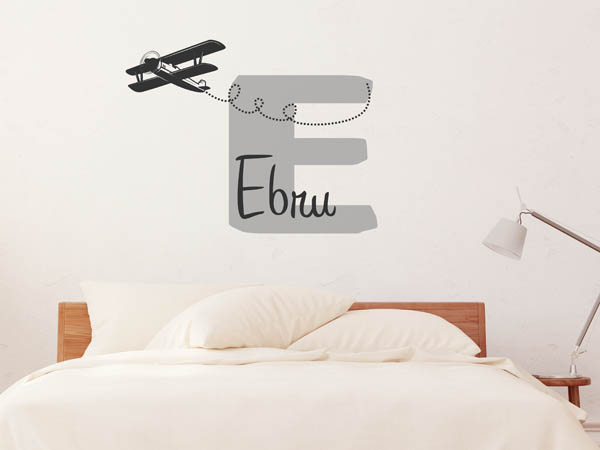 Wandtattoo Ebru mit Flugzeug