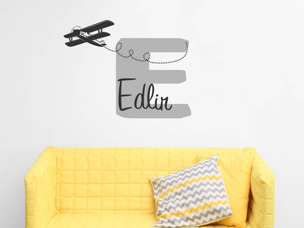 Wandtattoo Edlir mit Flugzeug