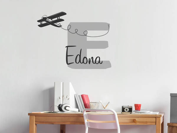 Wandtattoo Edona mit Flugzeug