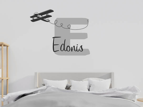 Wandtattoo Edonis mit Flugzeug