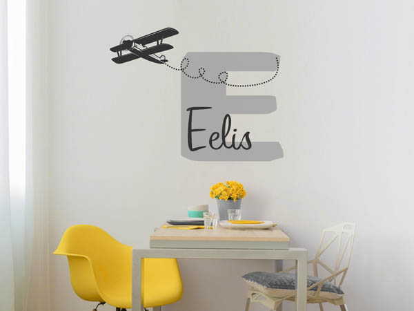 Wandtattoo Eelis mit Flugzeug