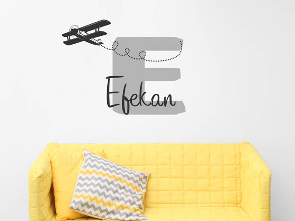 Wandtattoo Efekan mit Flugzeug