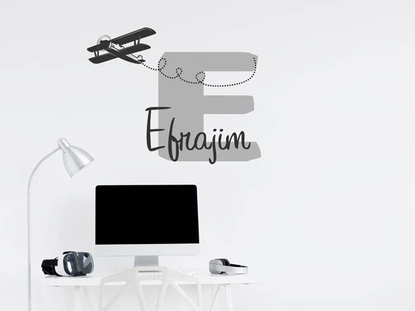 Wandtattoo Efrajim mit Flugzeug