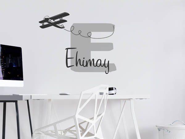 Wandtattoo Ehimay mit Flugzeug