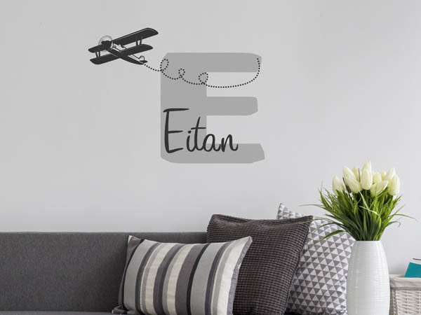 Wandtattoo Eitan mit Flugzeug