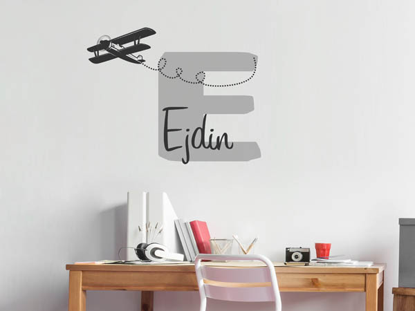Wandtattoo Ejdin mit Flugzeug