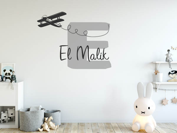 Wandtattoo El Malik mit Flugzeug