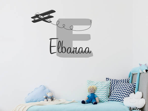Wandtattoo Elbaraa mit Flugzeug