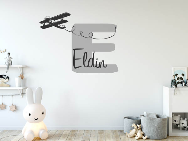 Wandtattoo Eldin mit Flugzeug
