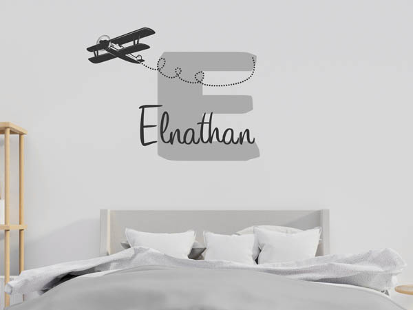 Wandtattoo Elnathan mit Flugzeug