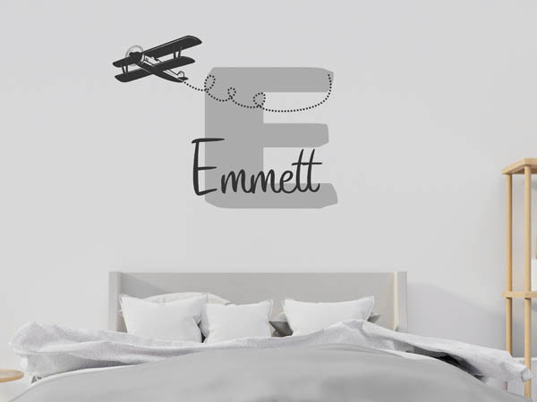 Wandtattoo Emmett mit Flugzeug