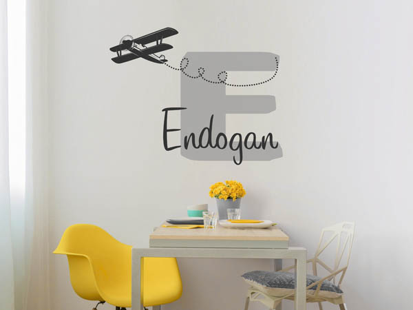 Wandtattoo Endogan mit Flugzeug