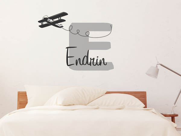Wandtattoo Endrin mit Flugzeug