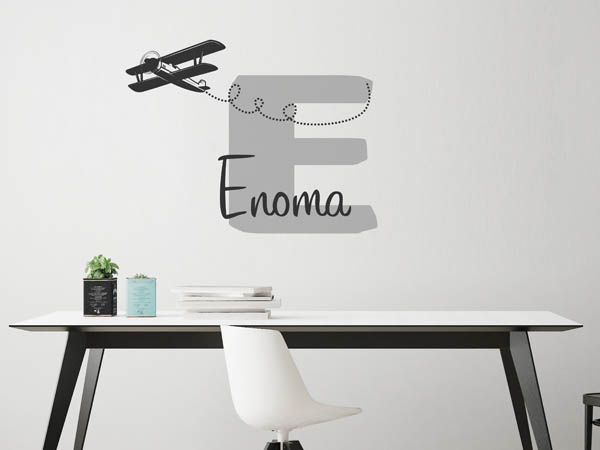 Wandtattoo Enoma mit Flugzeug