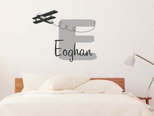 Wandtattoo Eoghan mit Flugzeug