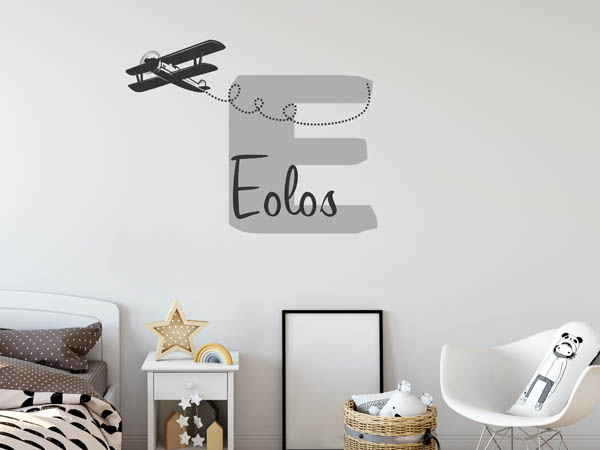 Wandtattoo Eolos mit Flugzeug