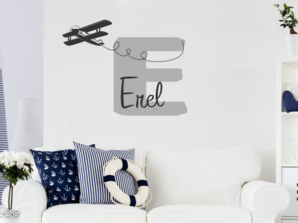 Wandtattoo Erel mit Flugzeug