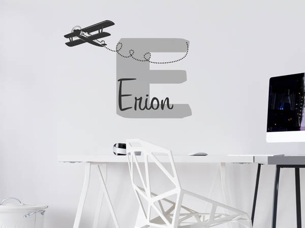 Wandtattoo Erion mit Flugzeug