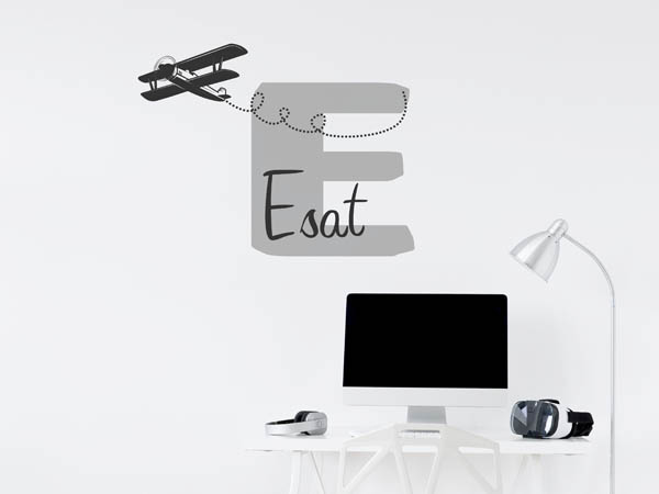 Wandtattoo Esat mit Flugzeug