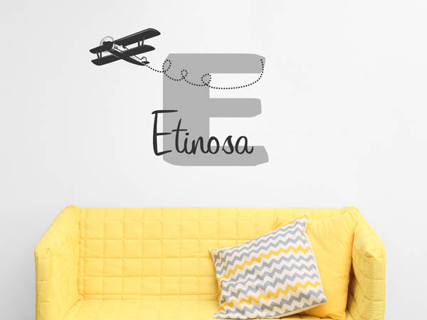 Wandtattoo Etinosa mit Flugzeug