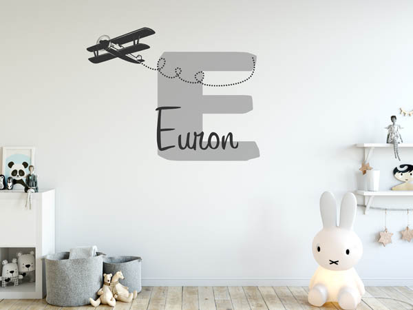 Wandtattoo Euron mit Flugzeug