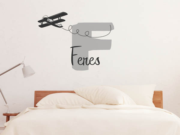 Wandtattoo Feres mit Flugzeug