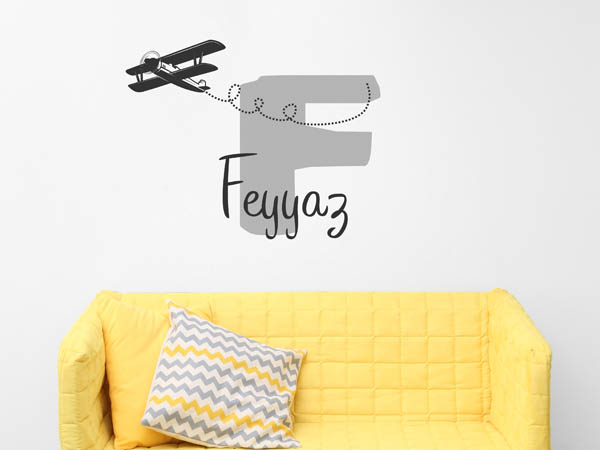 Wandtattoo Feyyaz mit Flugzeug