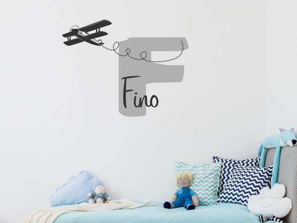 Wandtattoo Fino mit Flugzeug