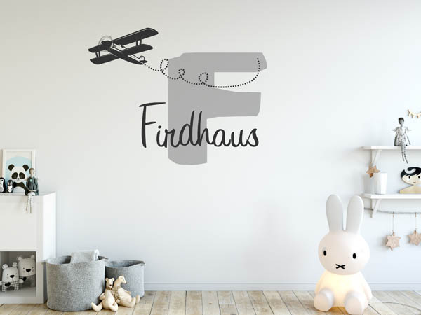 Wandtattoo Firdhaus mit Flugzeug