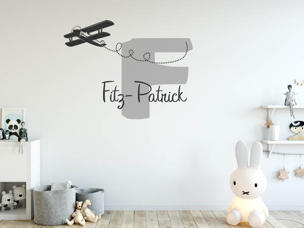 Wandtattoo Fitz-Patrick mit Flugzeug