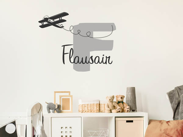 Wandtattoo Flausair mit Flugzeug